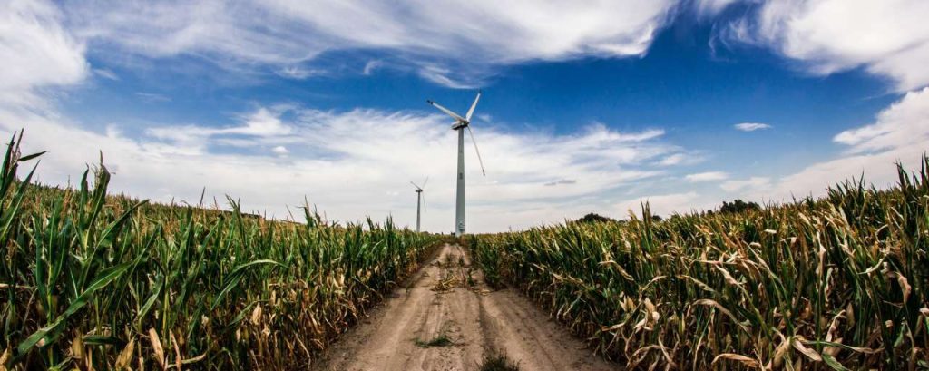 Clouds windmill crops
