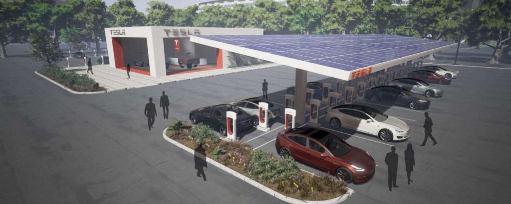 Tesla superchargers