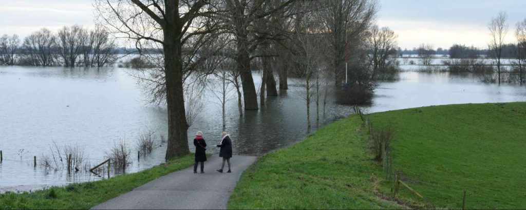 Rivier hoog water rijn nederland