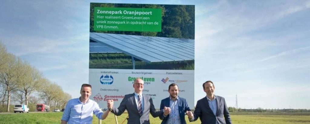 Zonnepark oranjepoort emmen onthulling bouwbord