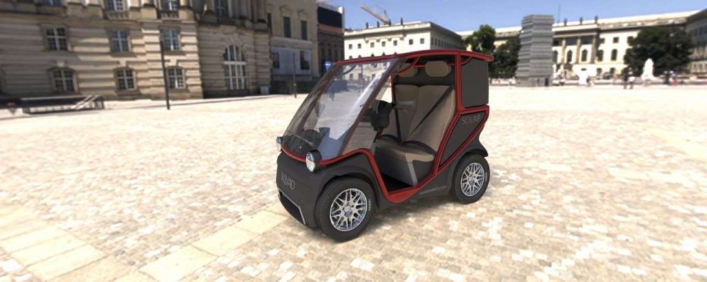 Squad solar city car cargo red 66 side