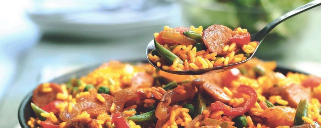 Quorn meat free sausage paella