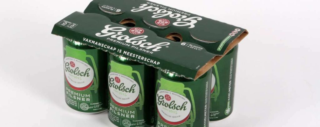 Grolsch in nieuwe kartonnen verpakking