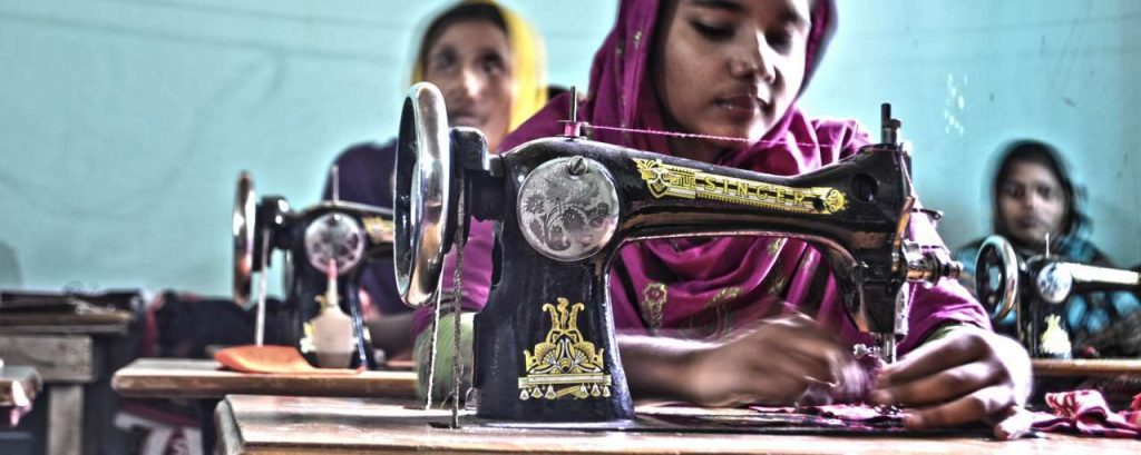 Bangladeshi women sewing clothes