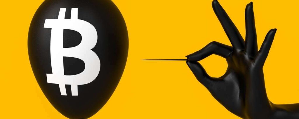 Bitcoin ballon zwarte hand change inc adobe stock