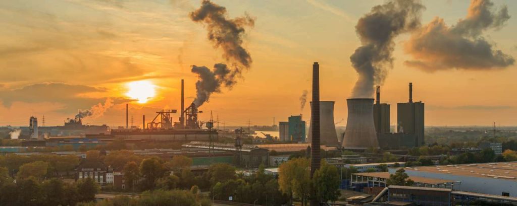 Zonsondergang energiecentrale uitstoot duitsland adobe stock change inc