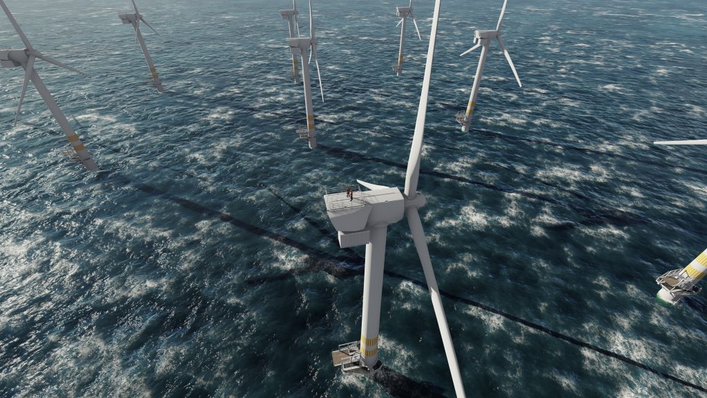 Windmolens bij deens energieeieland
