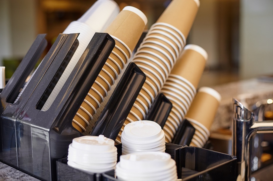 Stack of disposable coffee cups resized