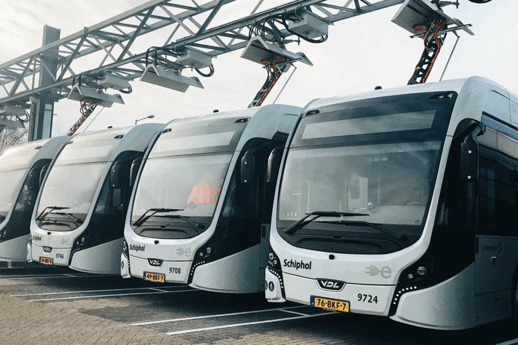 Vdl elektrobus electric bus amsterdam schiphol heliox emissievrije busvloot