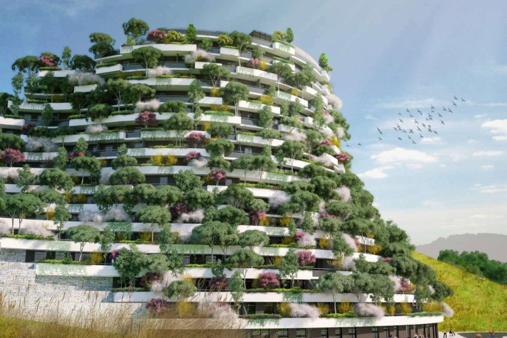 Verticaal bos duurzame bouw
