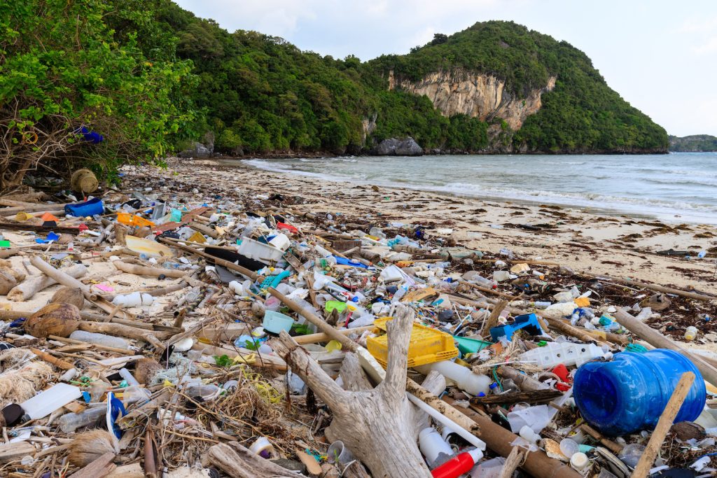 Plastic afval strand recycling adobe stock