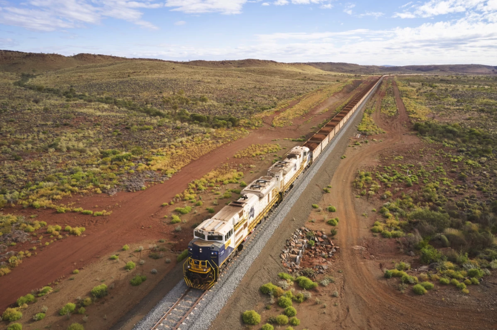 Fortescue trein landschap australie