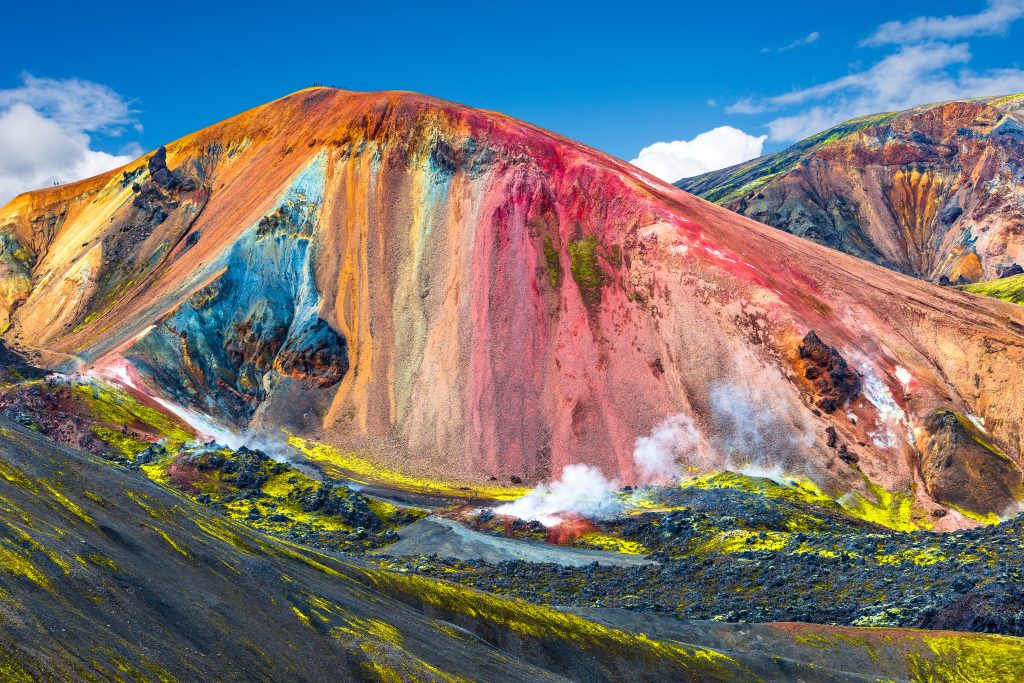Ijsland vulkaan roze mooi