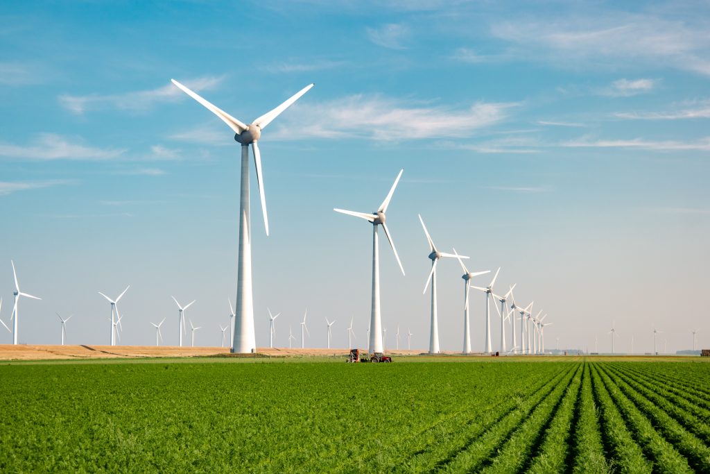 Windmolens nederland polder akker