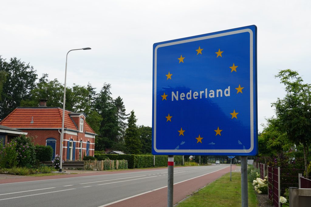 Bord nederland europa vlag grens duitsland