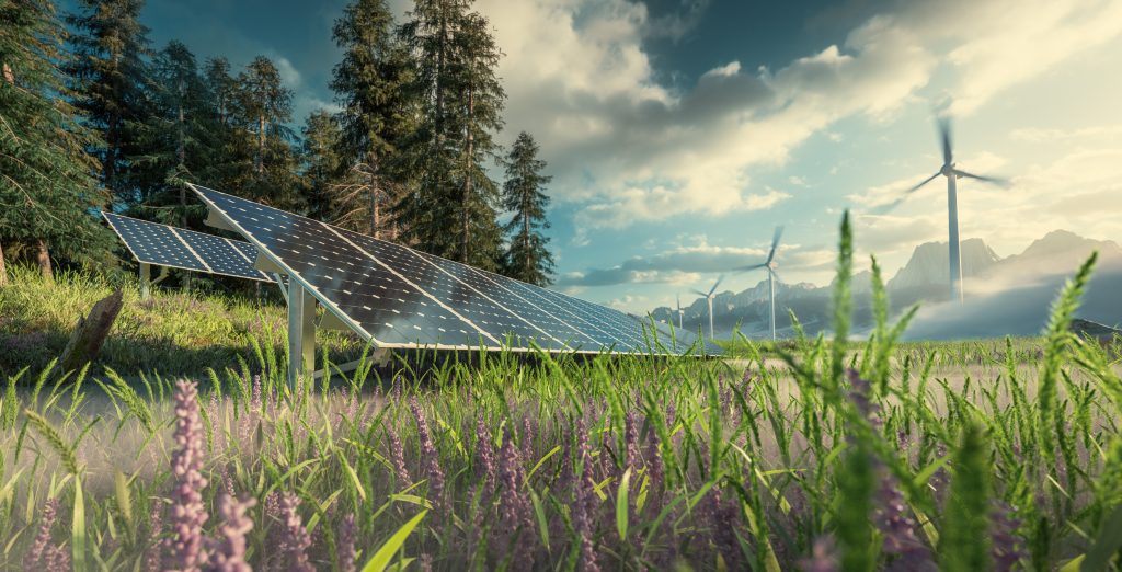 Zon lavendel wind panelen natuur europa