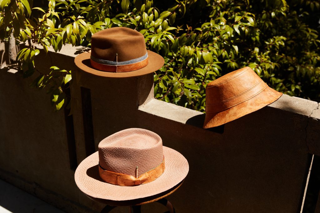 Courtesy of Myco Works Photo by Aysia Stieb Hat Styles from left Morchella Coprinus Reishi Boletus Nick Fouquet 006
