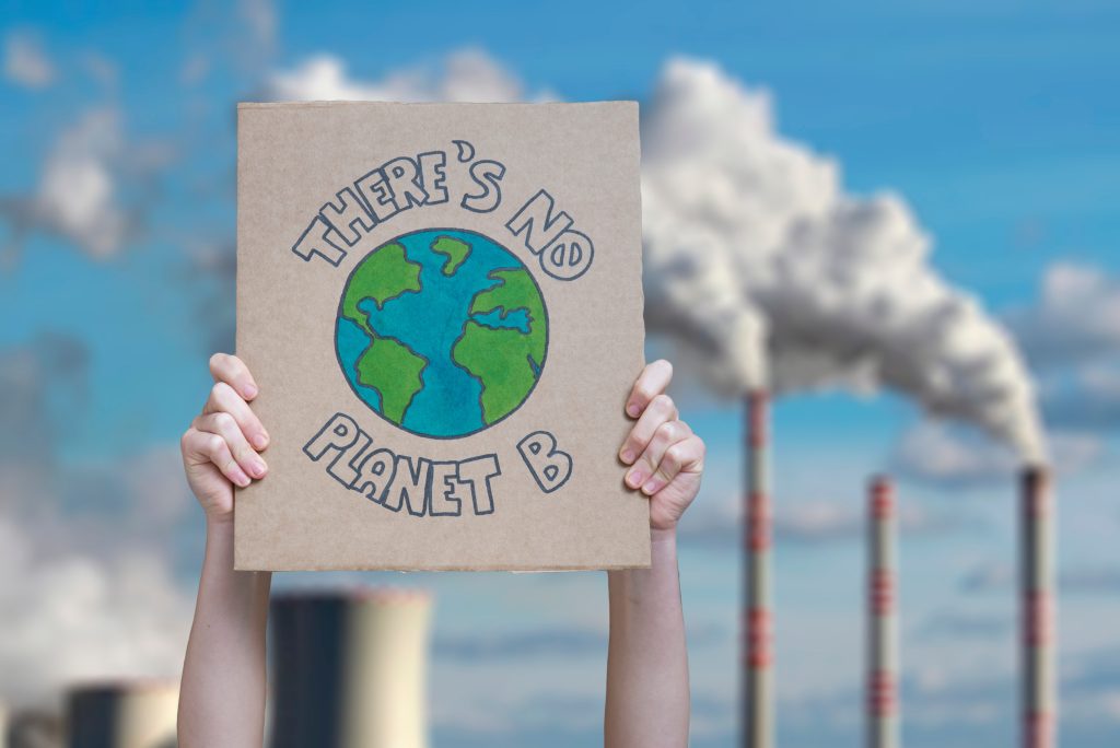 Uitstoot planet b spandoek bord