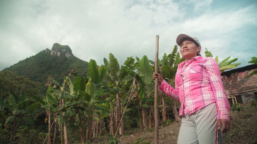BBC Colombia 00 59 05 colombiaanse boerin die meedoet met het acorn programma