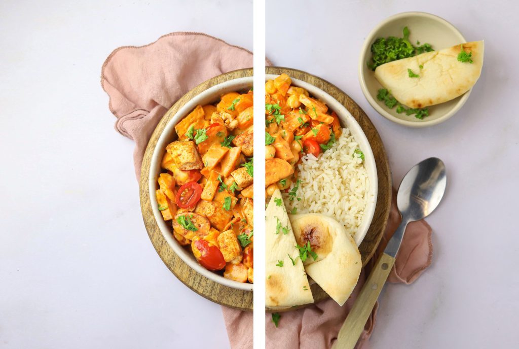 CURRY gerecht vlees vs bonen