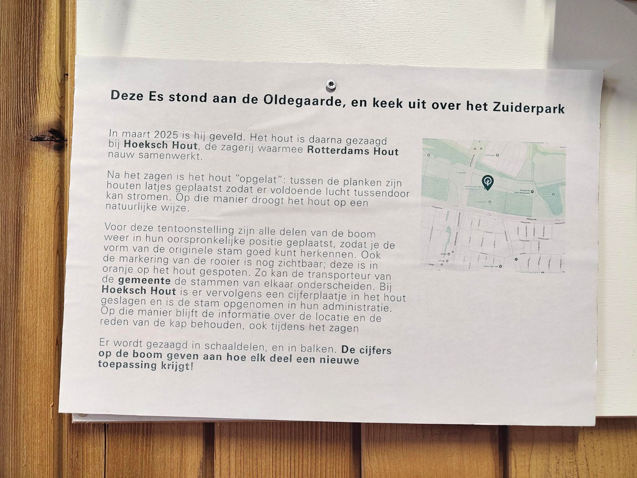Buurman verkoopt ook hout van Rotterdamse bomen