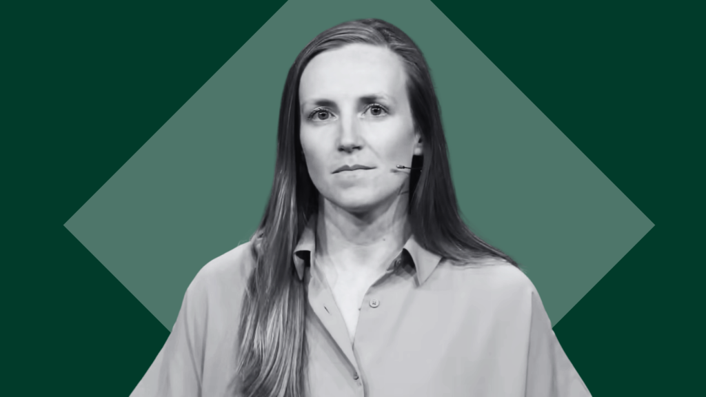 Hannah Ritchie tijdens haar TED-talk